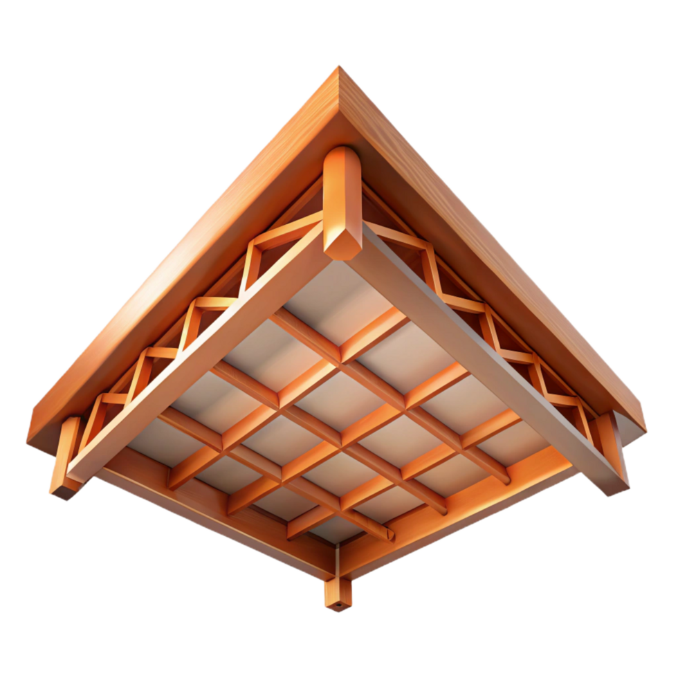 immaculate intense bohemian Ceiling rafter detail, NO BACKGROUND with Transparent Background. expertly shot png