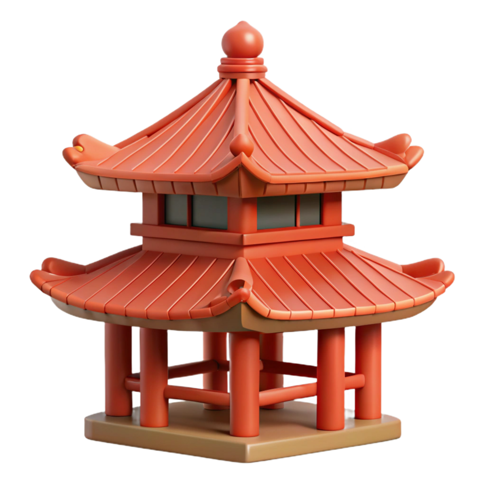 impressive timeless Pagoda roof, tiered structure, NO BACKGROUND with Transparent Background. png