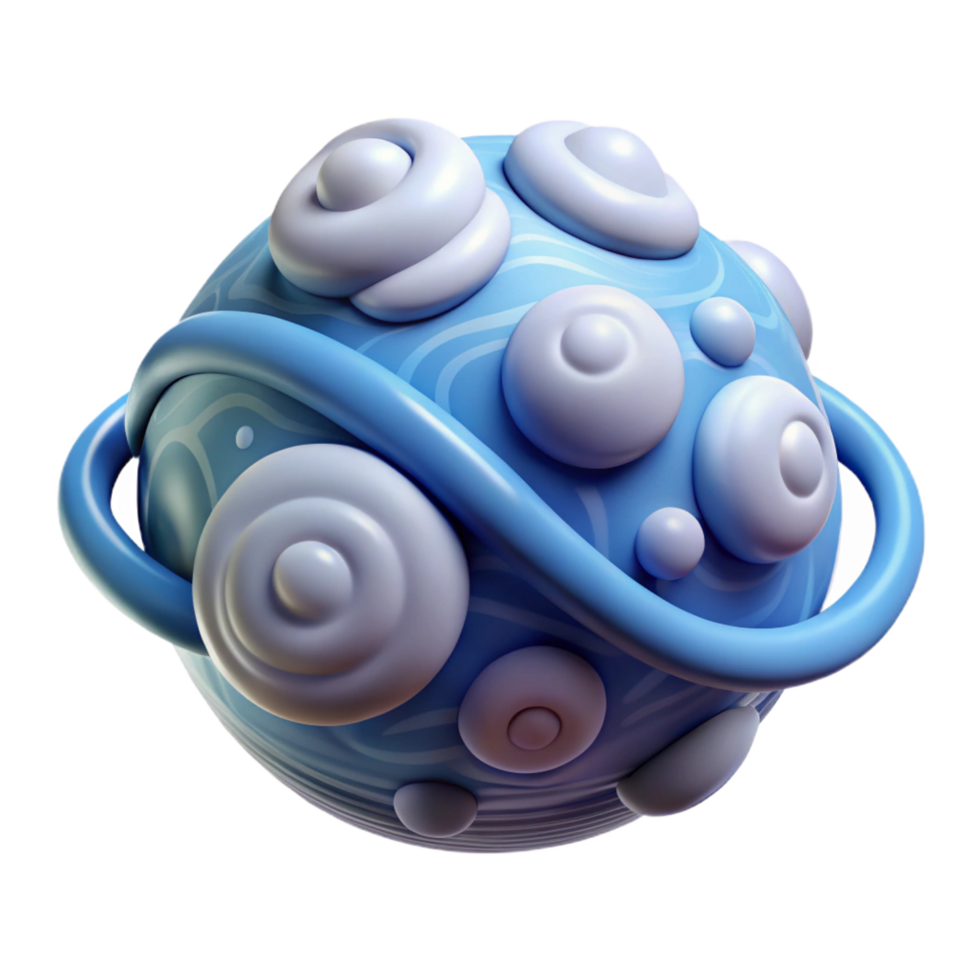 immaculate melancholic industrial A single, stylized planet with swirling clouds. NO BACKGROUND with Transparent Background. impeccable png