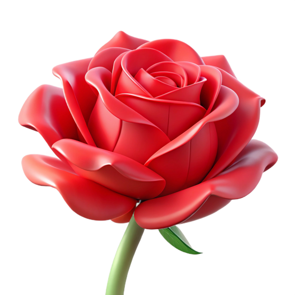 spectacular exemplary A single red rose, intricately detailed, NO BACKGROUND with Transparent Background. png