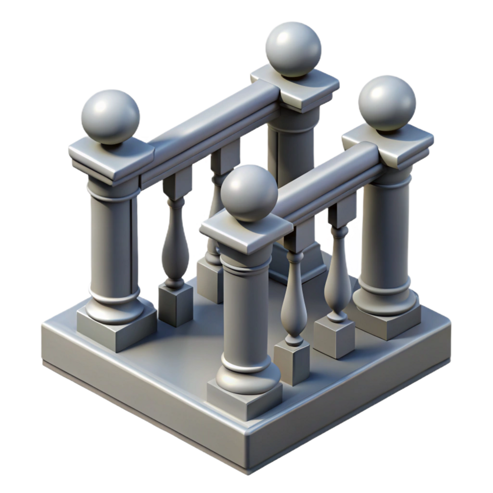 sought-after vintage Sketch of a balustrade NO BACKGROUND with Transparent Background. refined png