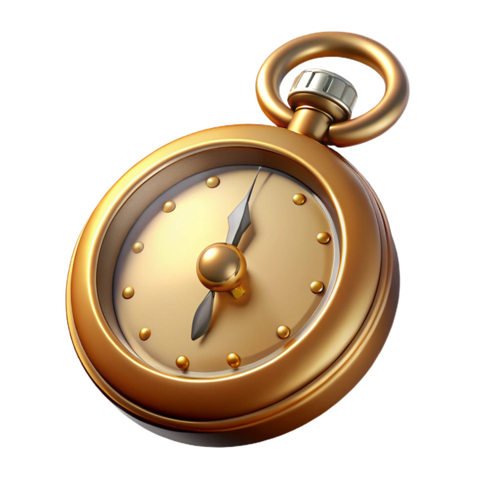 extraordinary dynamic surreal A vintage pocket watch, NO BACKGROUND with Transparent Background. crisp png
