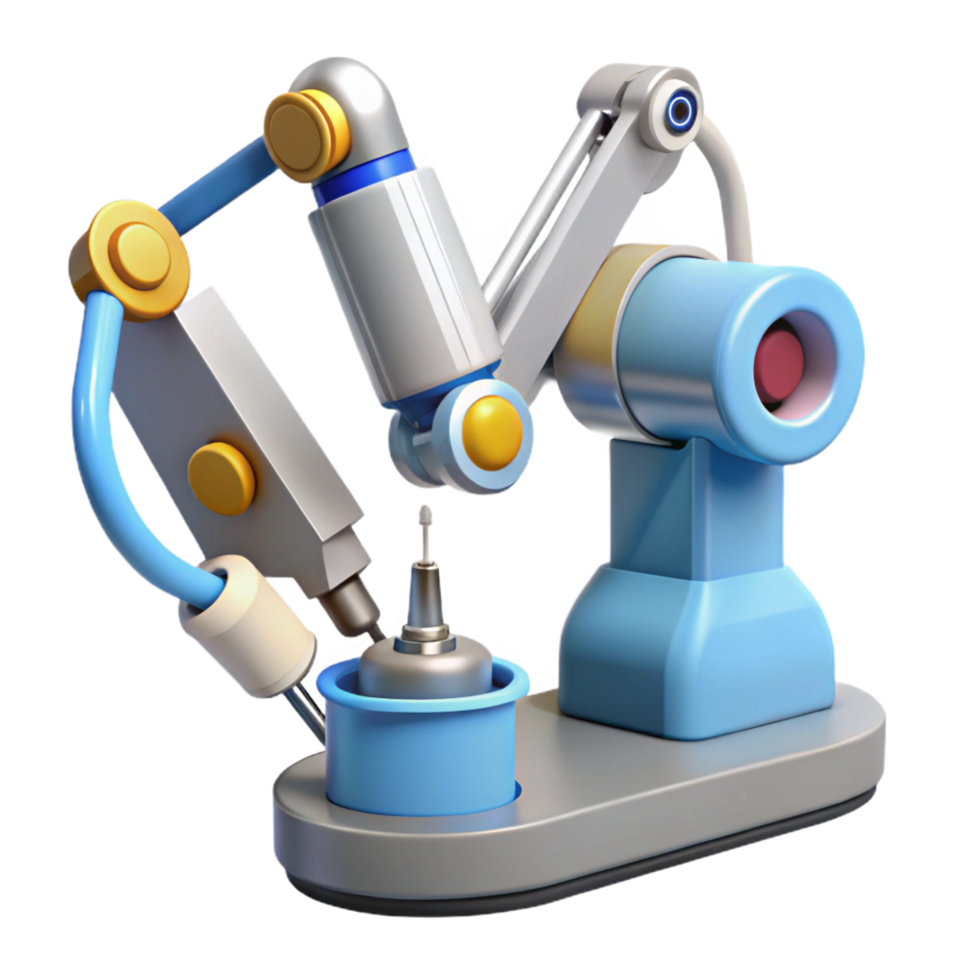 picturesque remarkable Robotic surgery arm with surgical instruments, NO BACKGROUND with Transparent Background. png