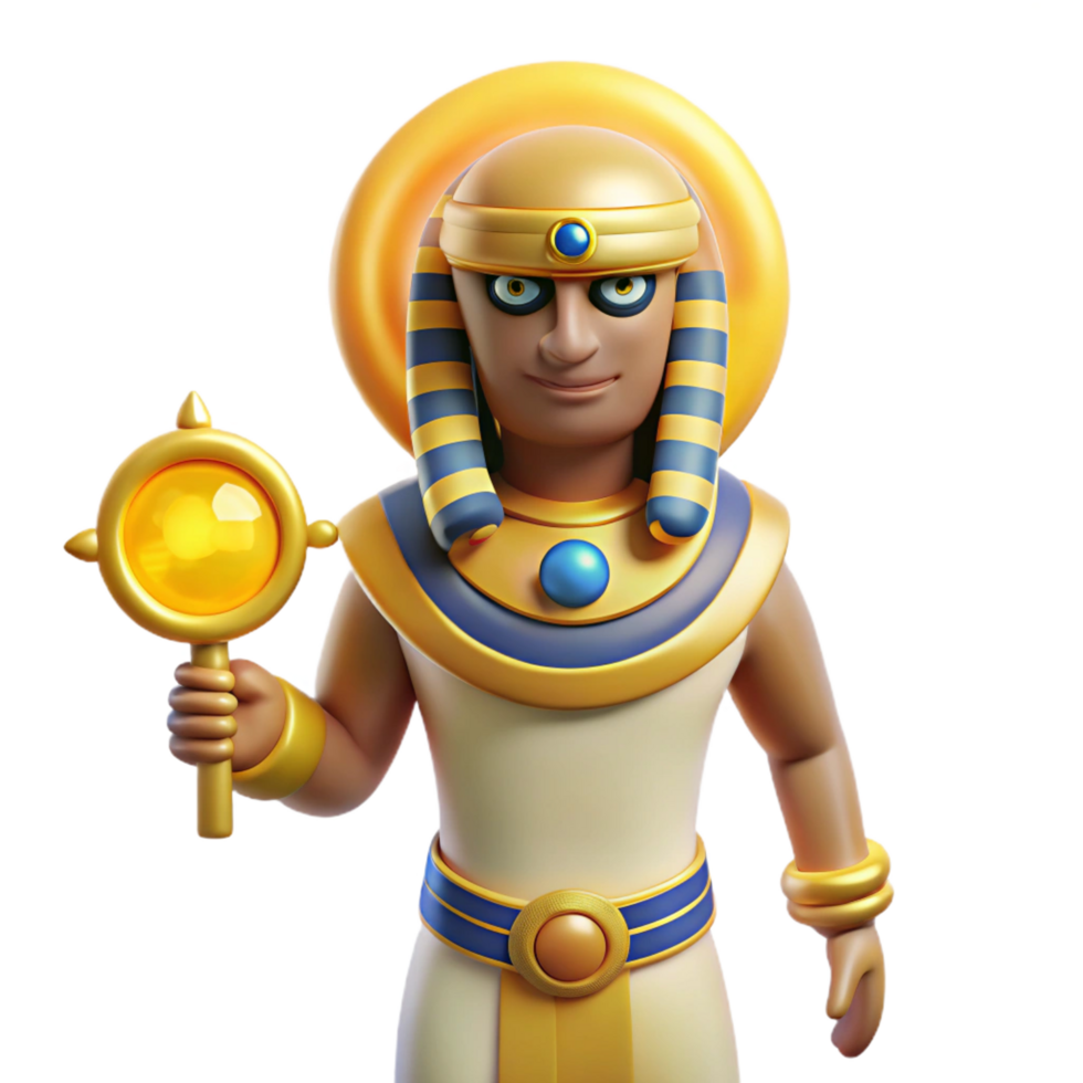 unparalleled surreal Ra, Egyptian sun god, NO BACKGROUND with Transparent Background. crisp png