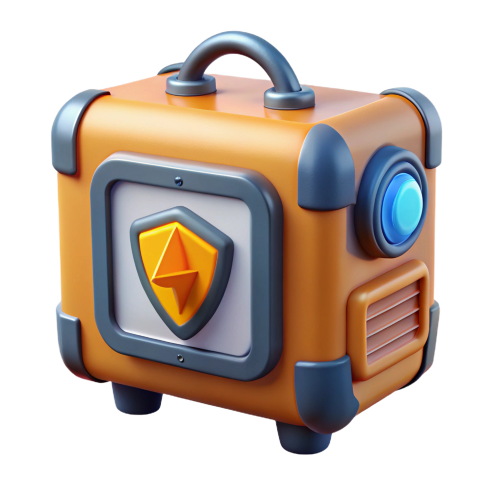 spectacular intense mid-century Portable energy shield generator with active field NO BACKGROUND with Transparent Background. sharp png