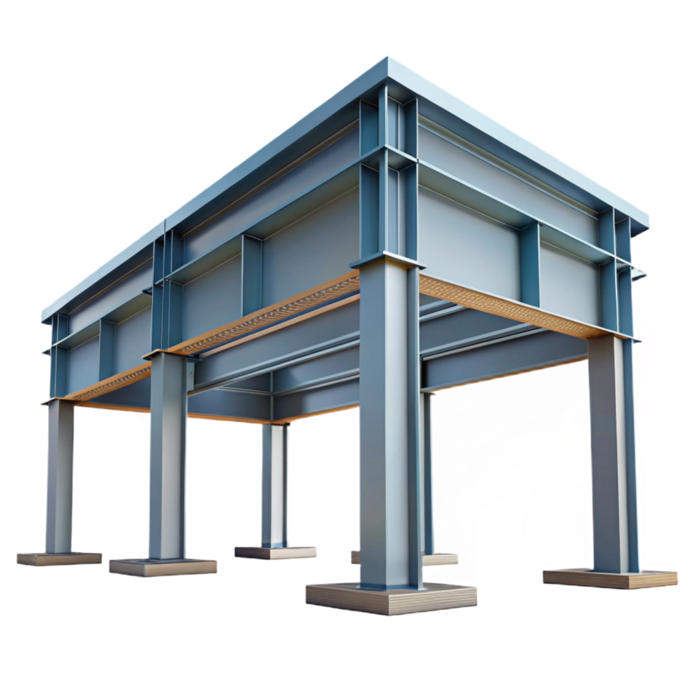 pristine playful urban Industrial warehouse steel beam, NO BACKGROUND with Transparent Background. high quality png