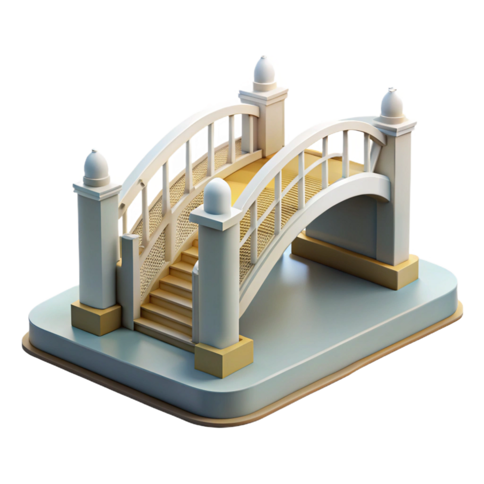 gorgeous dramatic artistic Architectural model of a modern bridge NO BACKGROUND with Transparent Background. top-tier png