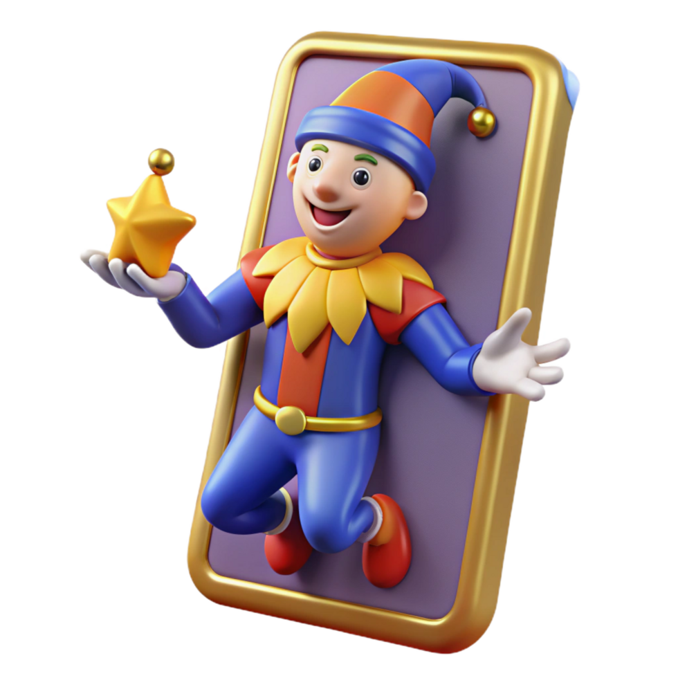 mesmerizing creative A Tarot Card, The Fool, NO BACKGROUND with Transparent Background. flawless png