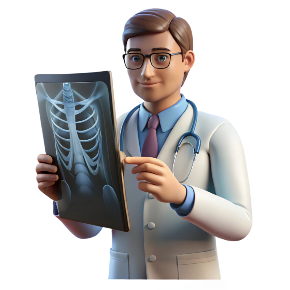 sought-after gothic Doctor examining x-ray NO BACKGROUND with Transparent Background. detailed png