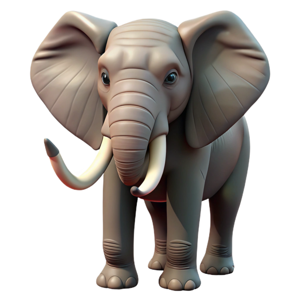 celebrated futuristic A majestic elephant, head and trunk, NO BACKGROUND with Transparent Background. refined png