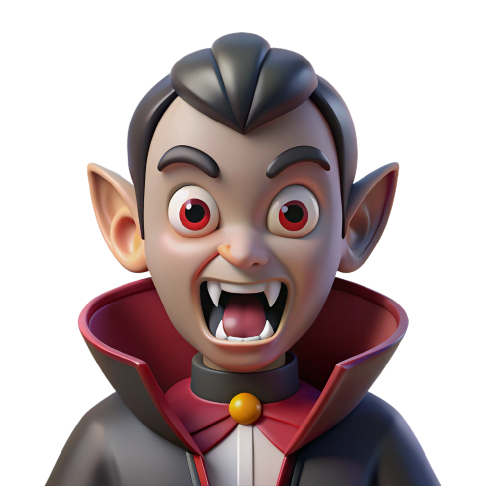 majestic sought-after A sinister vampire, with fangs bared, NO BACKGROUND with Transparent Background. png