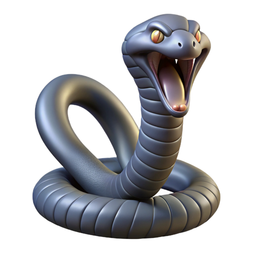 notable rustic A hissing cobra, NO BACKGROUND with Transparent Background. fine detail png
