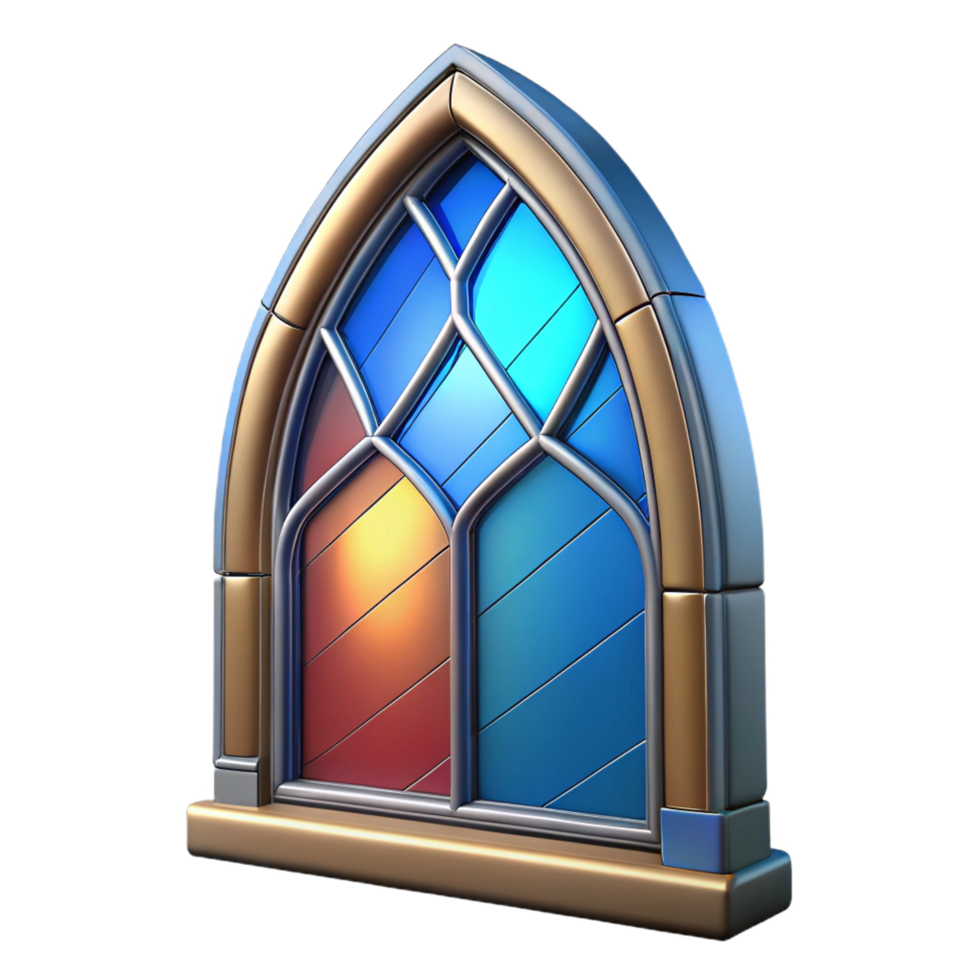 dazzling exemplary Stained glass window fragment NO BACKGROUND with Transparent Background. png
