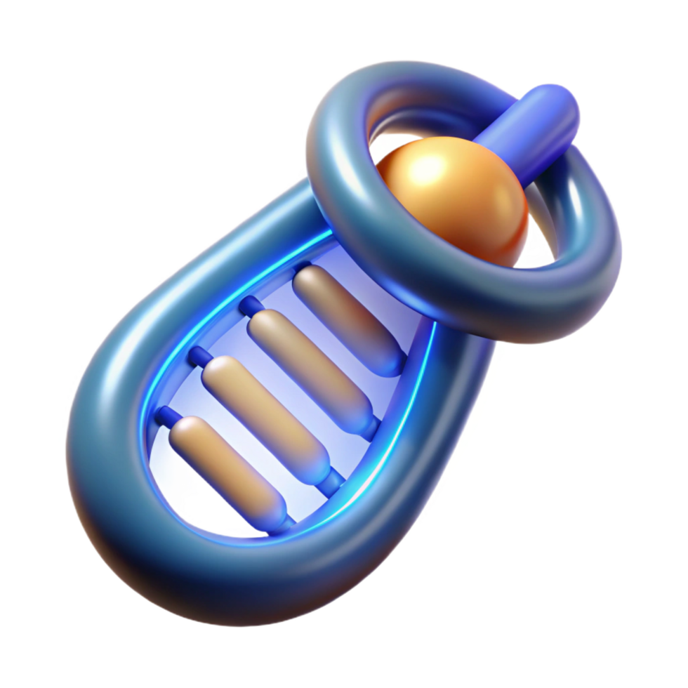 fascinating tranquil minimalist Genetic modification device, handheld, glowing DNA helix, NO BACKGROUND with Transparent Background. studio quality png