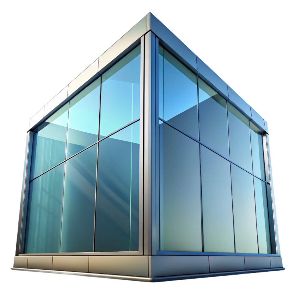 impressive notable Glass facade panel reflection, NO BACKGROUND with Transparent Background. png