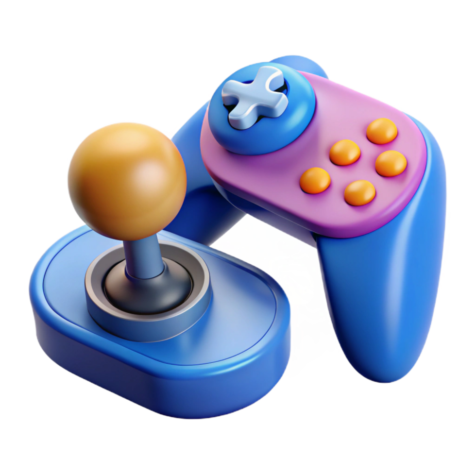 extraordinary abstract Gaming controller, joystick NO BACKGROUND with Transparent Background. high quality png