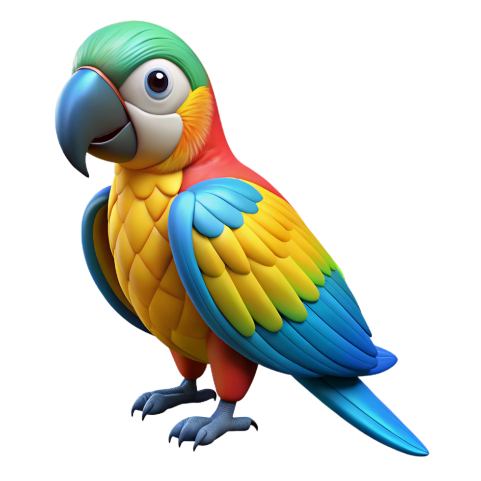 exquisite acclaimed A colorful macaw parrot perched, NO BACKGROUND with Transparent Background. png