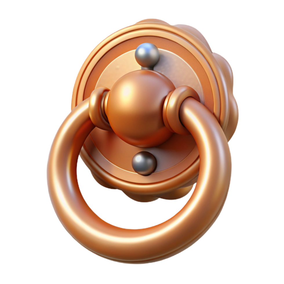 timeless baroque Georgian townhome front door knocker, NO BACKGROUND with Transparent Background. 8K png