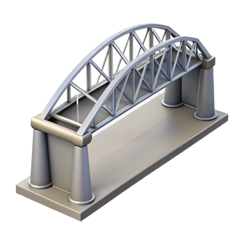 impressive geometric Sketch of a cantilever bridge NO BACKGROUND with Transparent Background. premium png