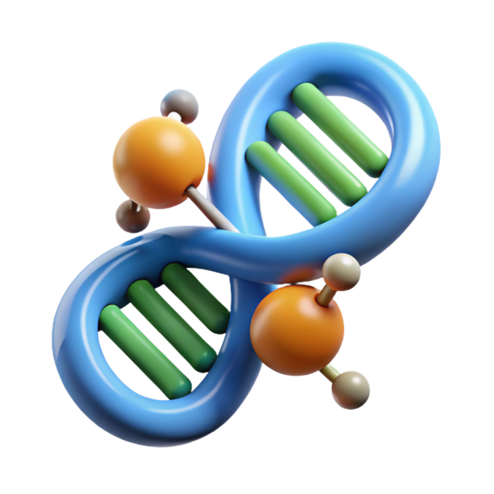 fascinating bold mid-century Genetic engineering tool with DNA helix NO BACKGROUND with Transparent Background. luxury png