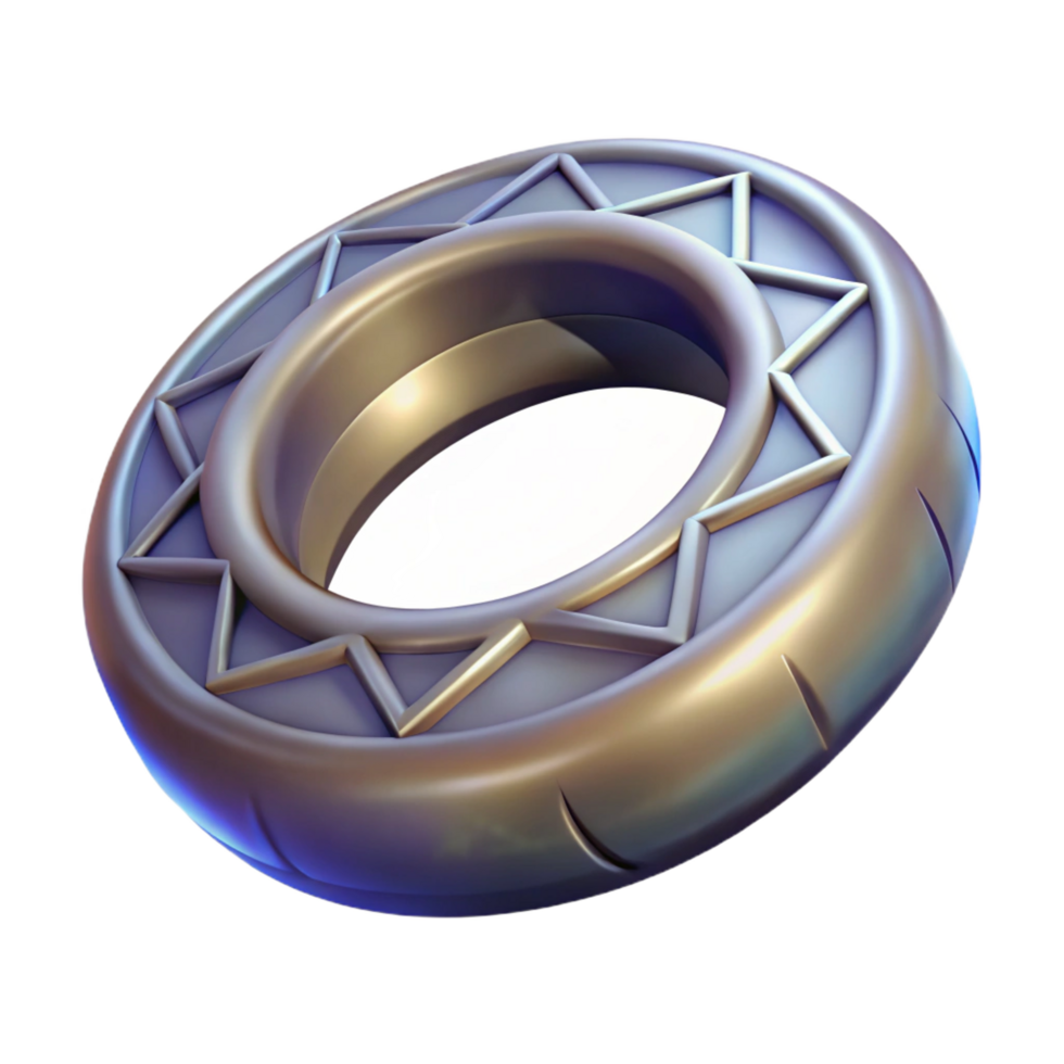 wonderful celebrated A single, ancient, magical ring, inscribed with runes. NO BACKGROUND with Transparent Background. png