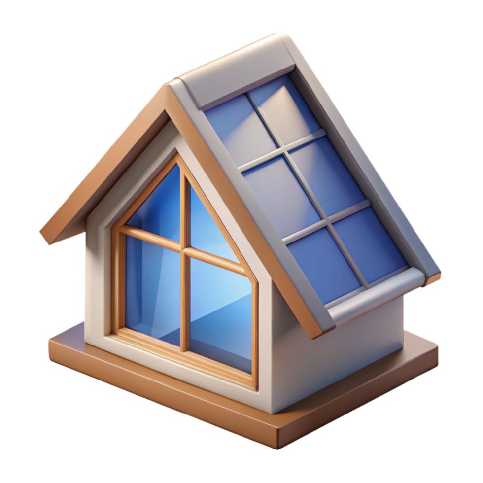 exceptional art deco Architectural rendering of an attic window NO BACKGROUND with Transparent Background. genuine png