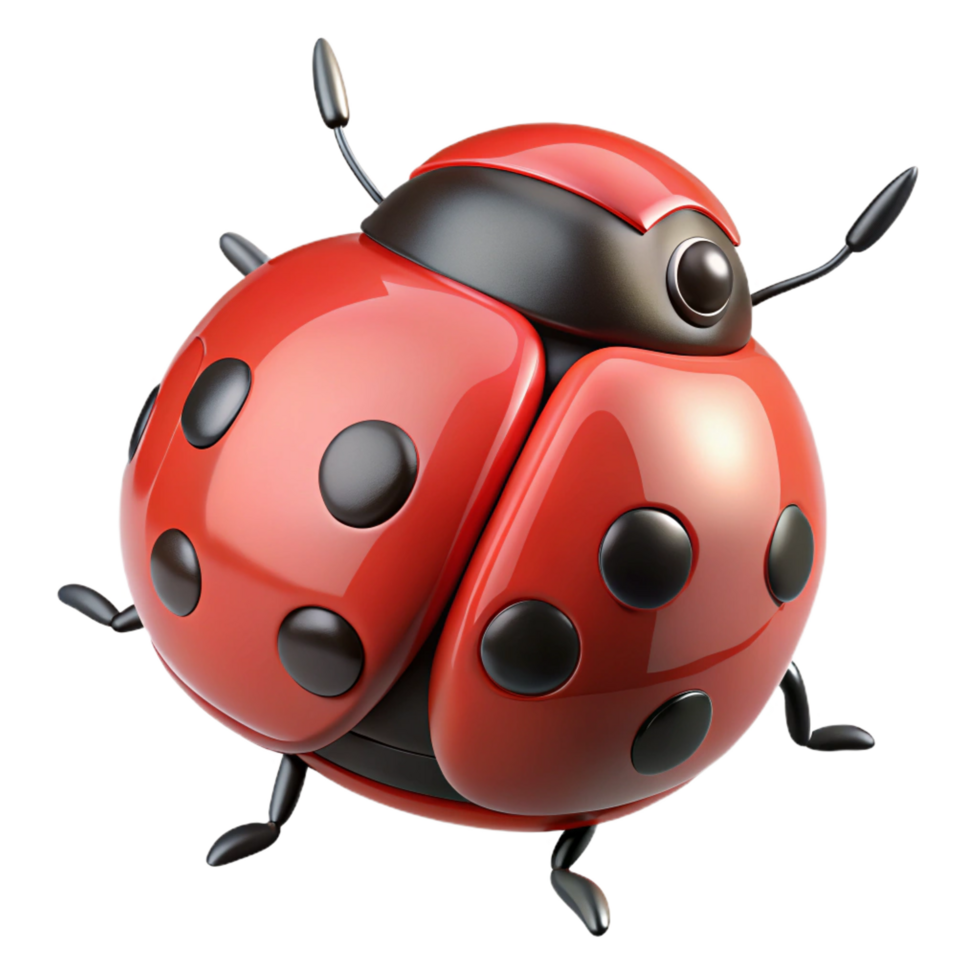hypnotic nordic Close-up of a ladybug NO BACKGROUND with Transparent Background. high quality png