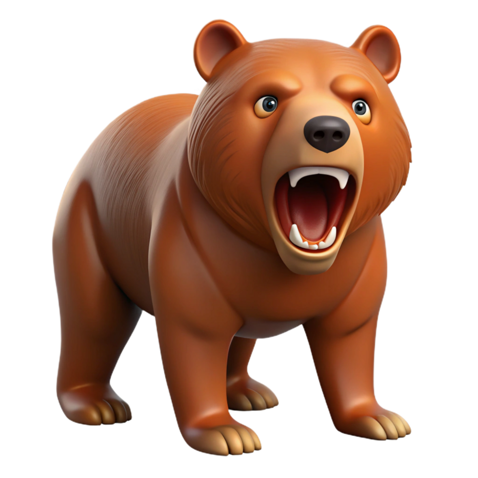 remarkable urban A roaring brown bear, NO BACKGROUND with Transparent Background. ultra HD png