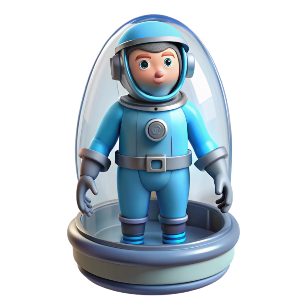 immaculate gothic Cryogenically frozen astronaut in a stasis pod NO BACKGROUND with Transparent Background. high quality png