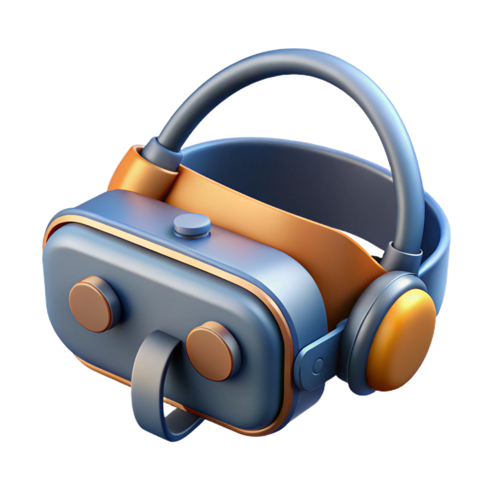 exquisite timeless Virtual reality headset with sensors and integrated headphones NO BACKGROUND with Transparent Background. png