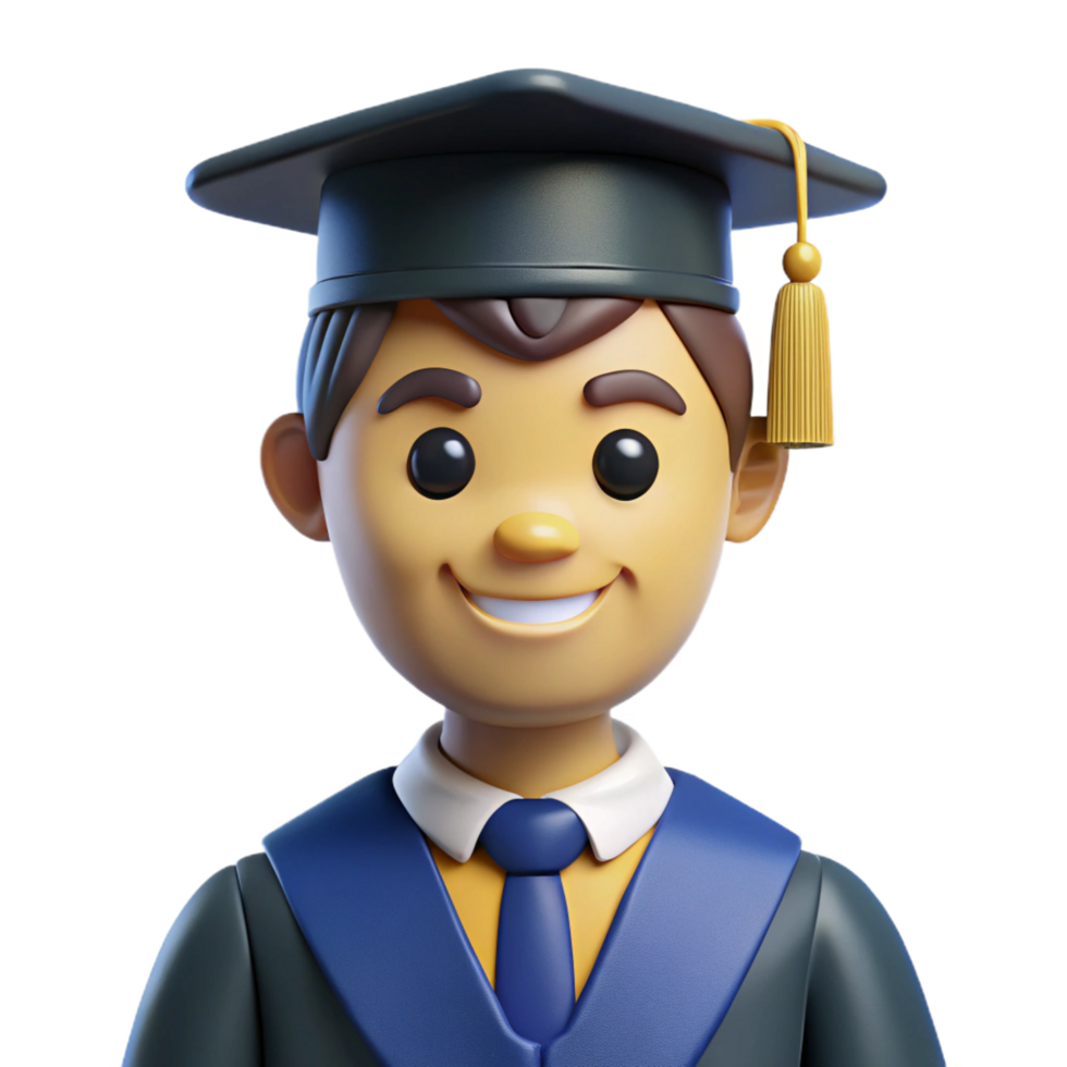 signature modern Graduate wearing cap and gown NO BACKGROUND with Transparent Background. genuine png