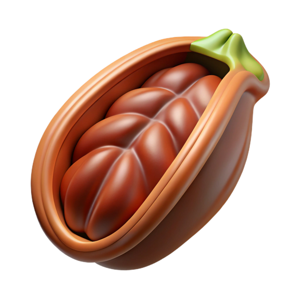 passionate glorious Cocoa bean pod, opened NO BACKGROUND with Transparent Background. original png