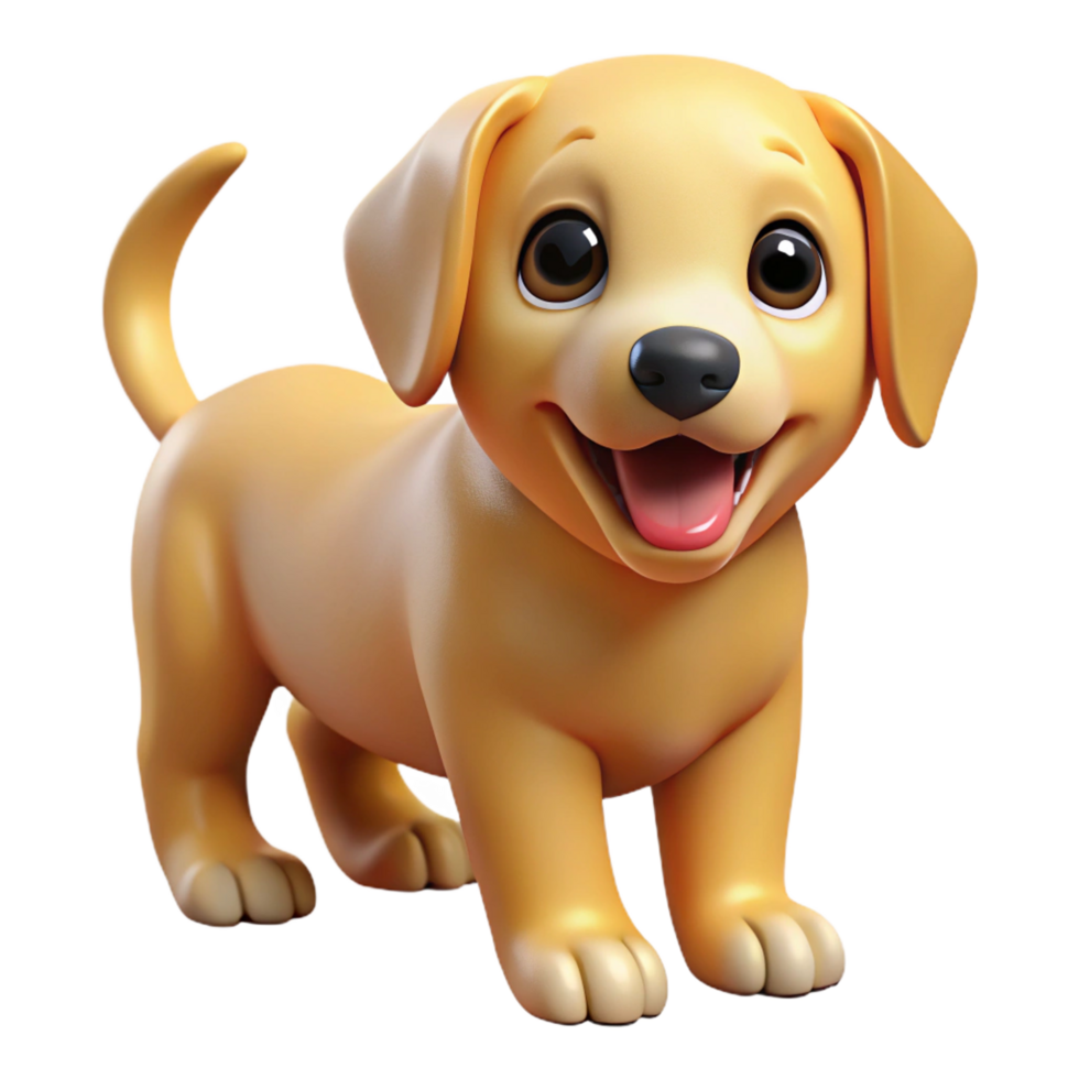 timeless mid-century A playful golden retriever puppy, NO BACKGROUND with Transparent Background. artisan png