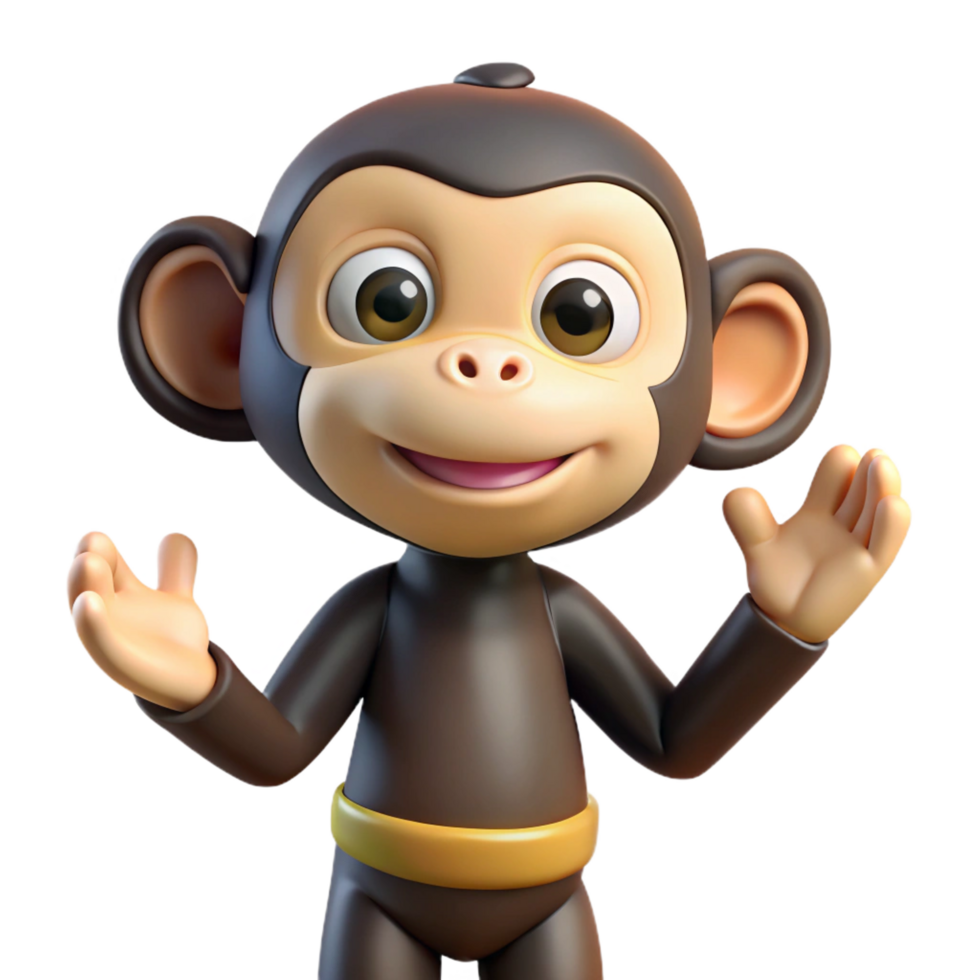 vibrant ethereal elegant A playful chimpanzee, NO BACKGROUND with Transparent Background. studio quality png