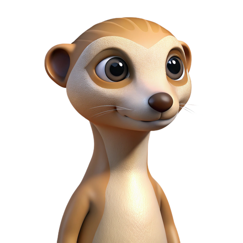 enchanting tranquil retro A curious meerkat, NO BACKGROUND with Transparent Background. top-tier png