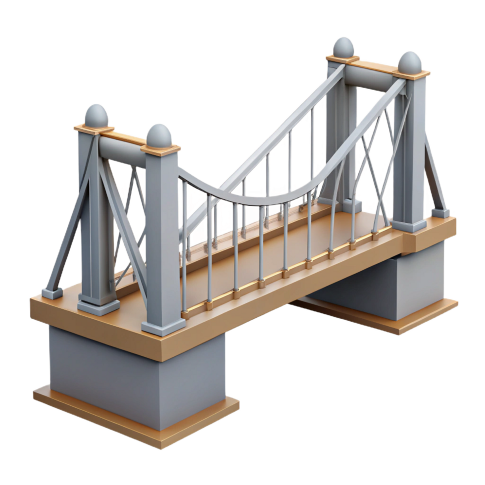 ethereal spectacular Sketch of a cantilever bridge NO BACKGROUND with Transparent Background. original png