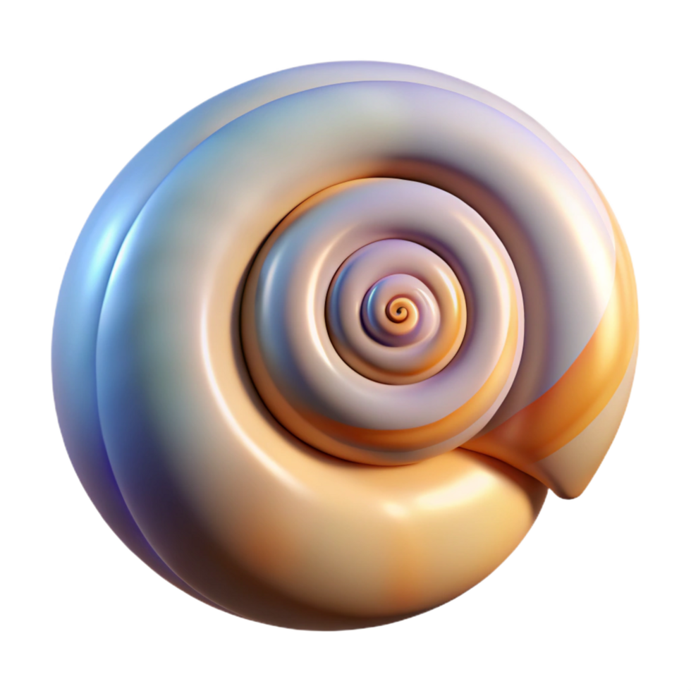 serene contemporary A seashell, spiral shaped, NO BACKGROUND with Transparent Background. luxury png