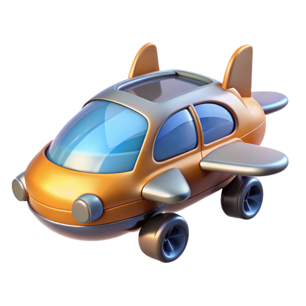 glorious contemporary Flying car with retractable wings, NO BACKGROUND with Transparent Background. gallery standard png