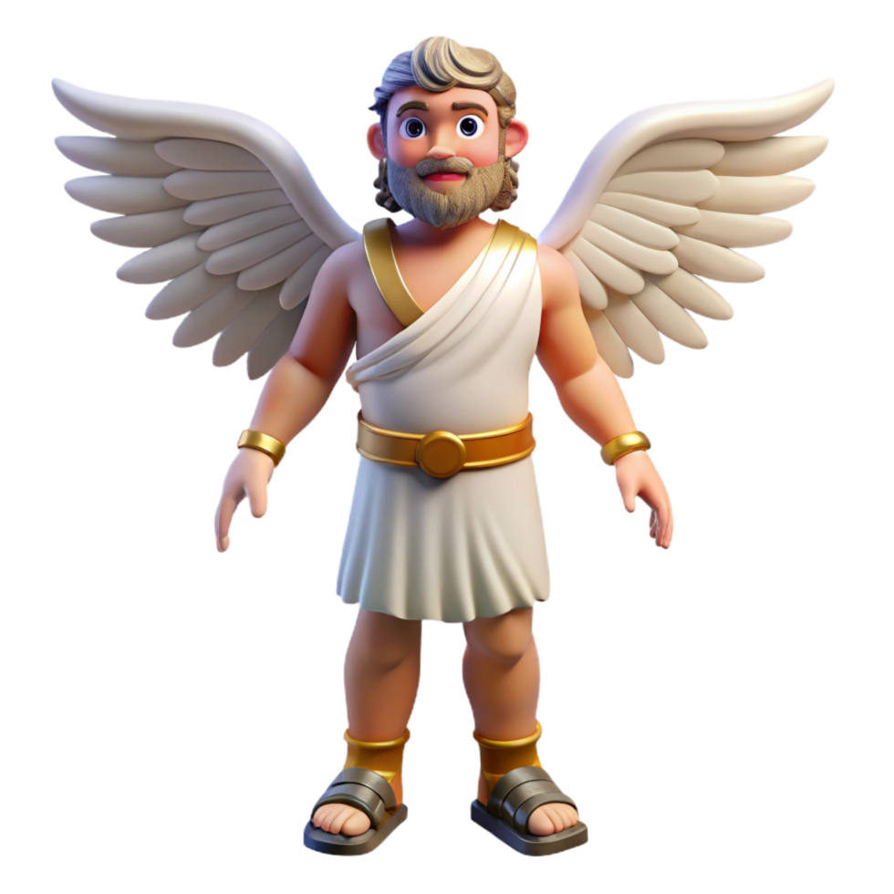 exquisite signature Hermes, Greek messenger god, wearing winged sandals NO BACKGROUND with Transparent Background. png
