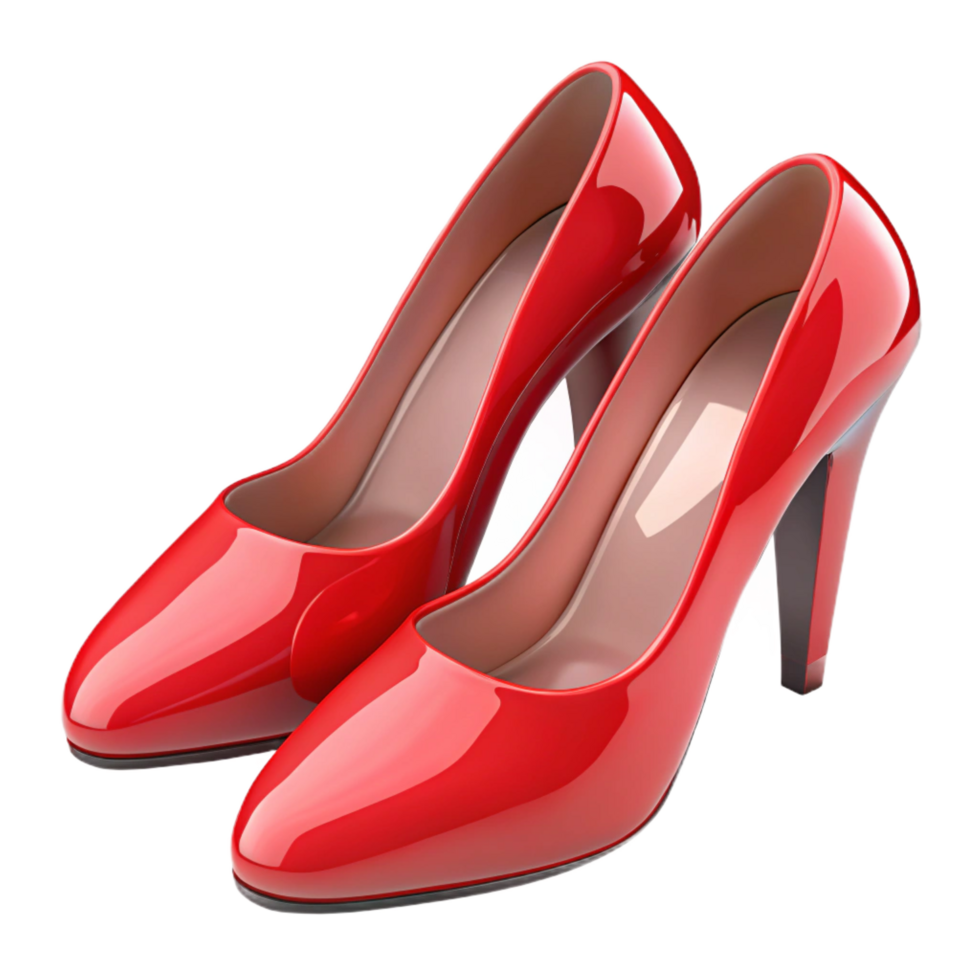 fascinating inspired A pair of red high heels. NO BACKGROUND with Transparent Background. png