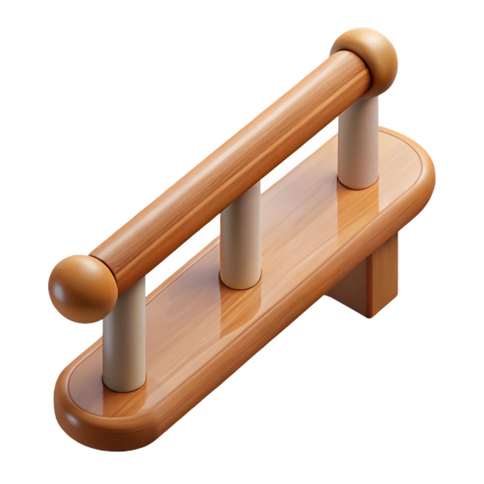 dramatic whimsical rustic Handrail, wooden, wall-mounted, NO BACKGROUND with Transparent Background. impeccable png