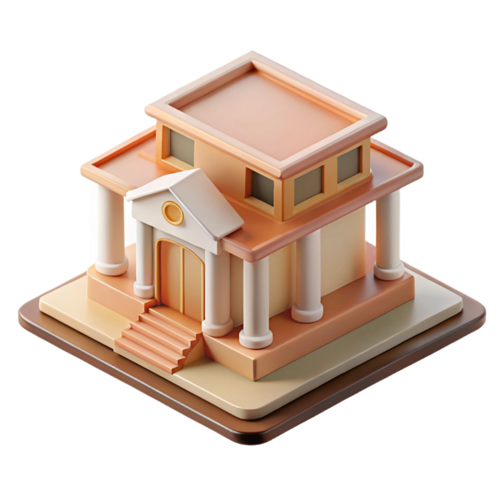 mesmerizing exceptional Architectural model, miniature building, NO BACKGROUND with Transparent Background. png