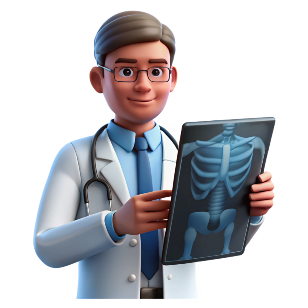 enchanting notable Doctor examining x-ray NO BACKGROUND with Transparent Background. png