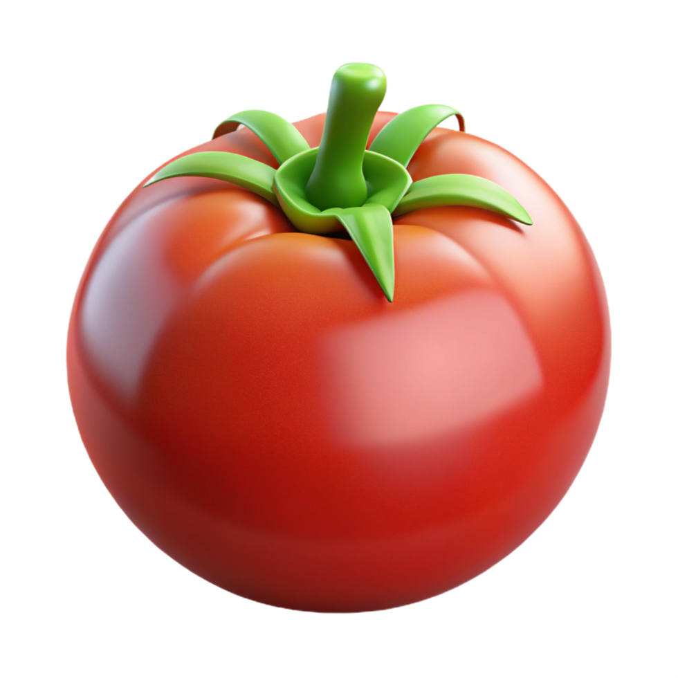 harmonious splendid Perfect red tomato NO BACKGROUND with Transparent Background. original png