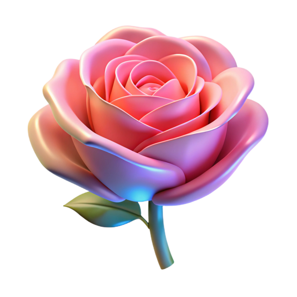 enchanting celebrated A single, perfect rose, with glowing petals. NO BACKGROUND with Transparent Background. png