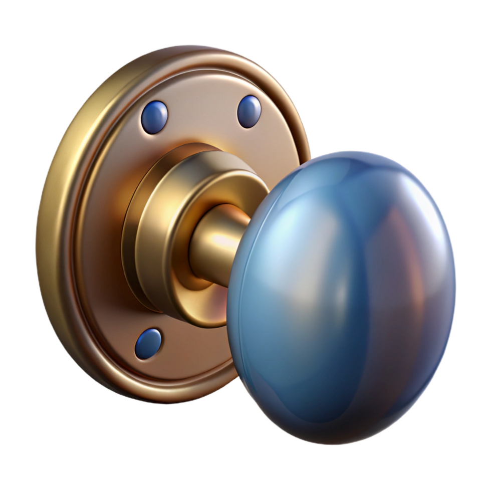 serene modern Detailed drawing of a doorknob NO BACKGROUND with Transparent Background. high resolution png
