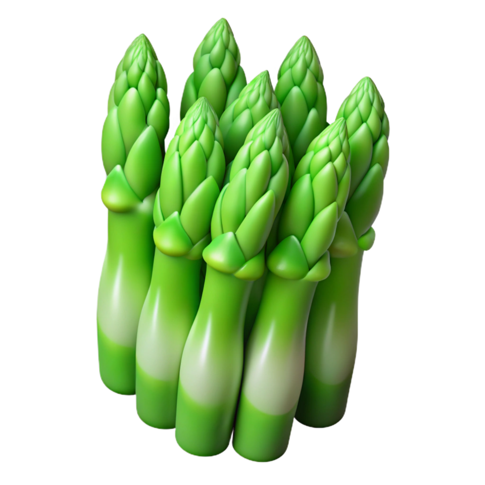 hypnotic tranquil organic One bunch of green asparagus NO BACKGROUND with Transparent Background. high resolution png