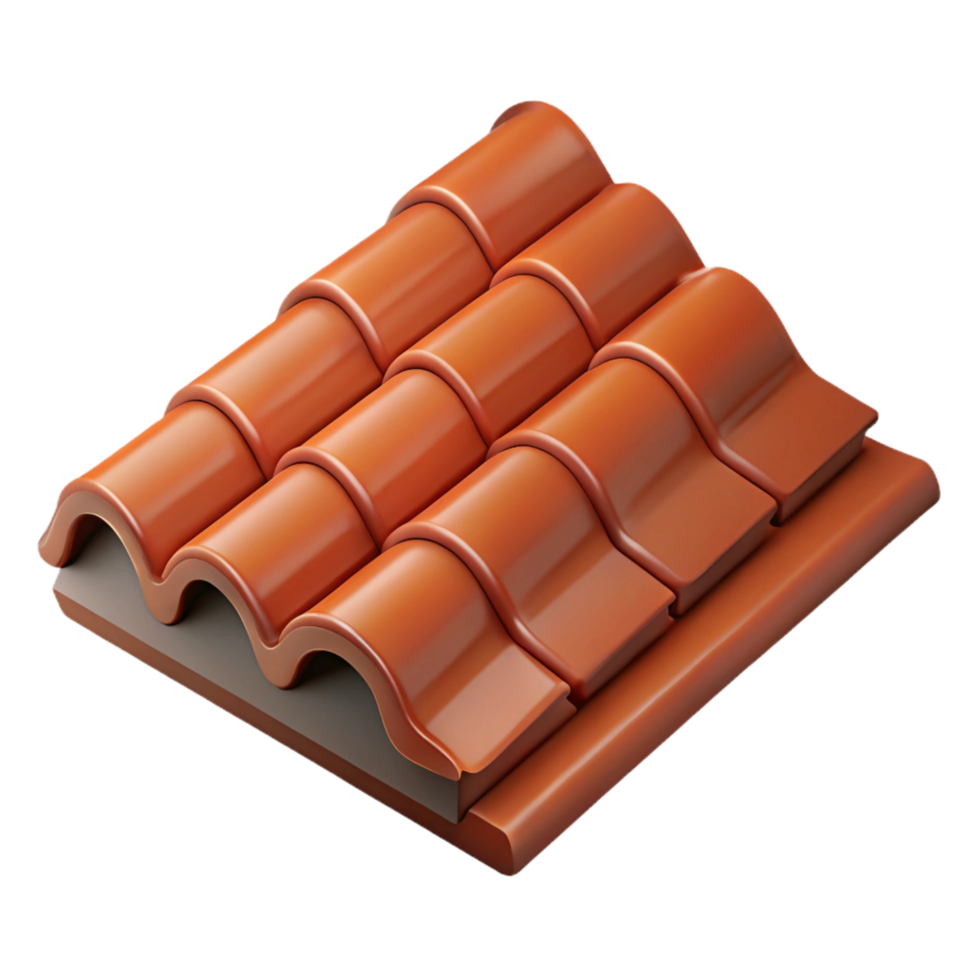 sumptuous bold vintage Detailed drawing of a roof tile NO BACKGROUND with Transparent Background. expertly shot png