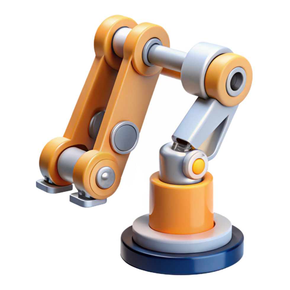 immaculate remarkable Robotic arm with multiple joints and interchangeable tools. NO BACKGROUND with Transparent Background. png