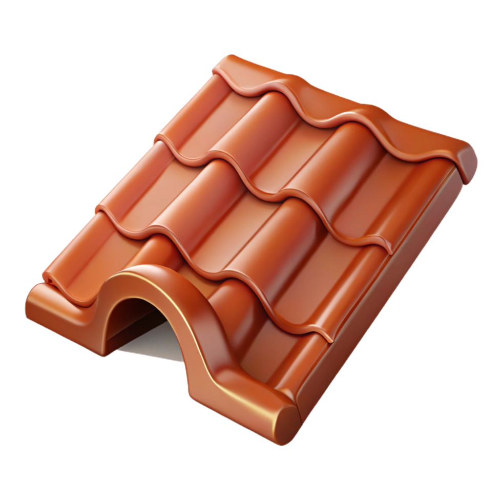 memorable traditional Detailed drawing of a roof tile NO BACKGROUND with Transparent Background. sharp png